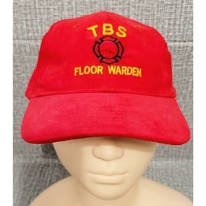 TBS Floor Warden Red Strapback Hat Port and Company Adjustable Baseball Cap
